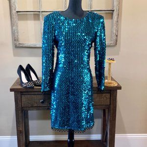 Jarrods Green/Turqoise Sequins Cocktail dress Size